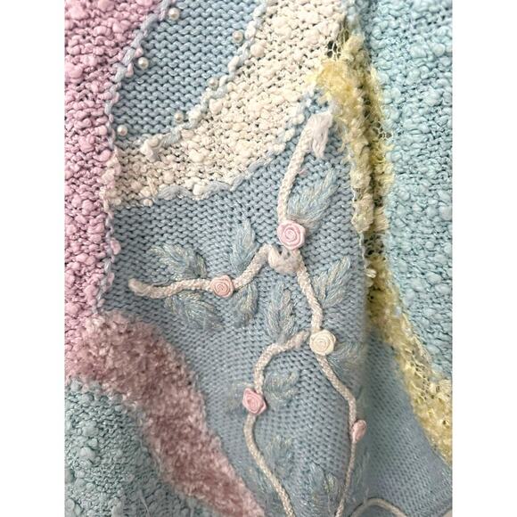 Vintage Jaclyn Smith Pastel Abstract Sweater Women’s Size M |  Knit 80s Style - Picture 5 of 14